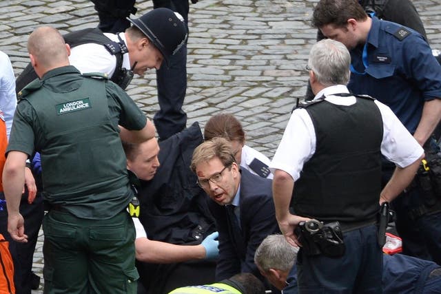 MP Tobias Ellwood attempted to save PC Palmer's life after the attack