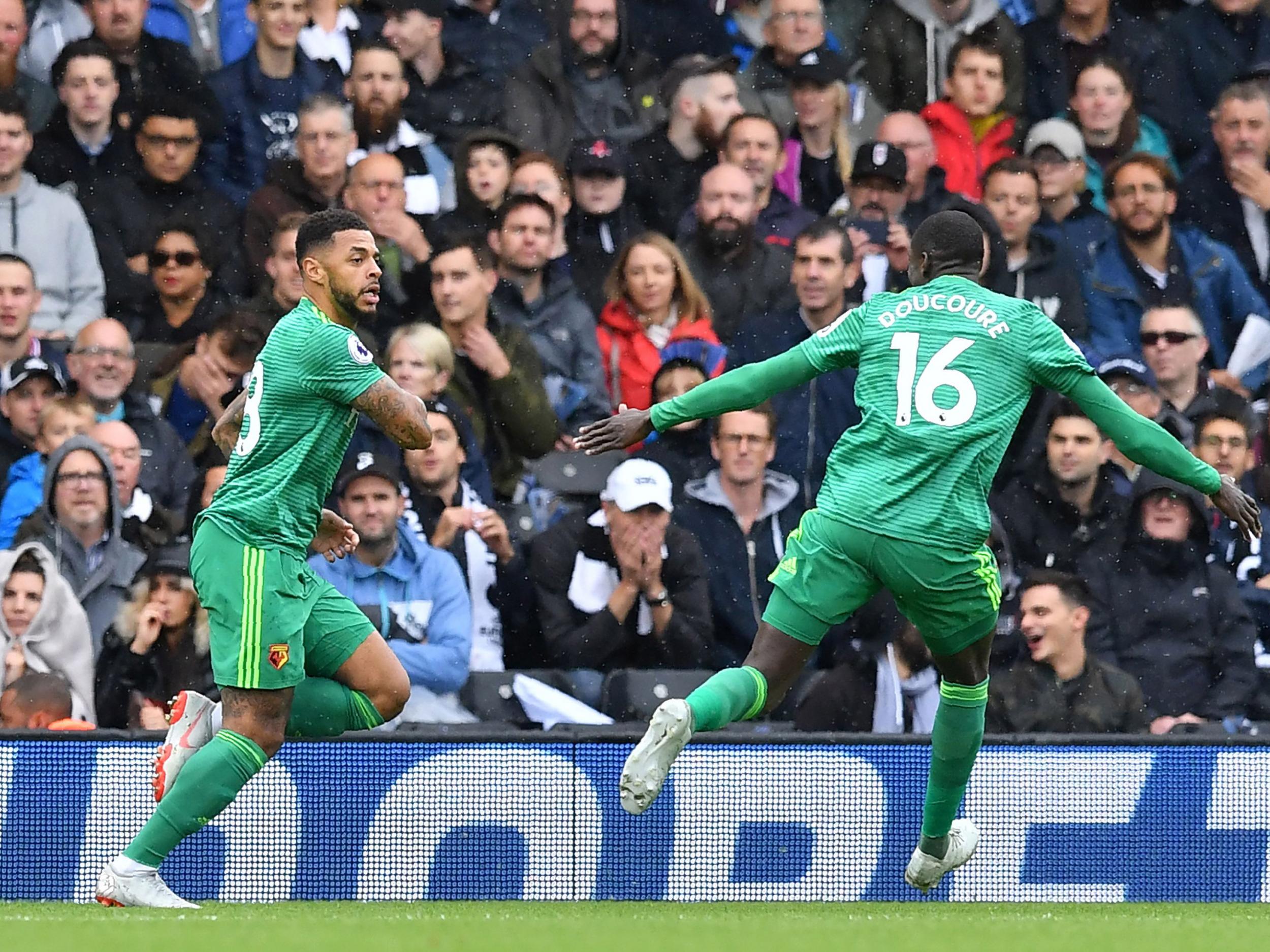 Watford celebrate their early strike