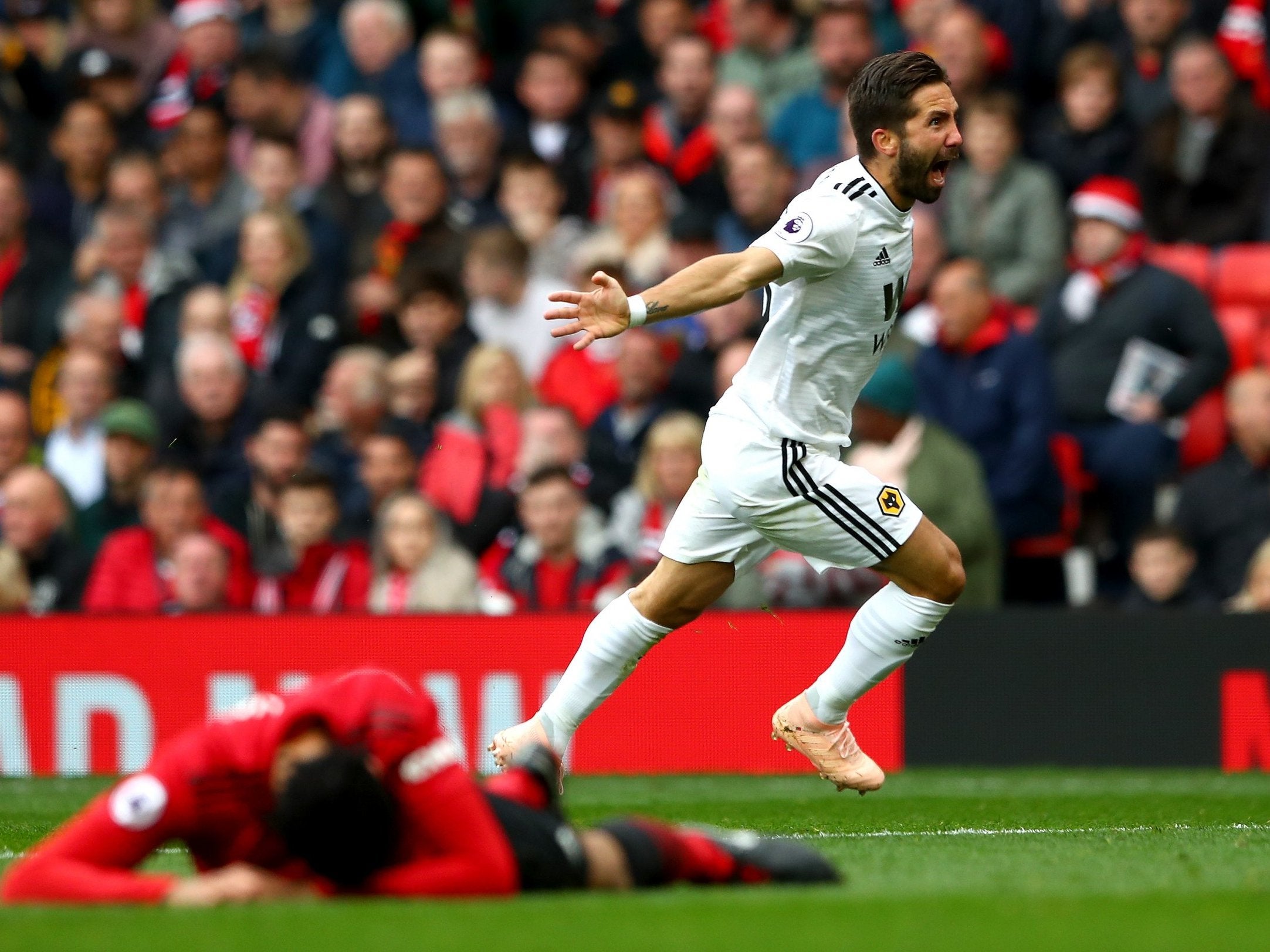 Joao Moutinho peels away to celebrate his equalising goal