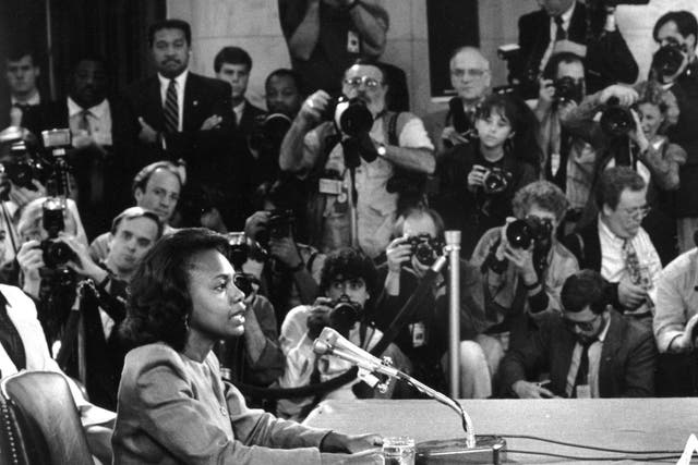 Anita Hill testifying before the Senate Judiciary Committee