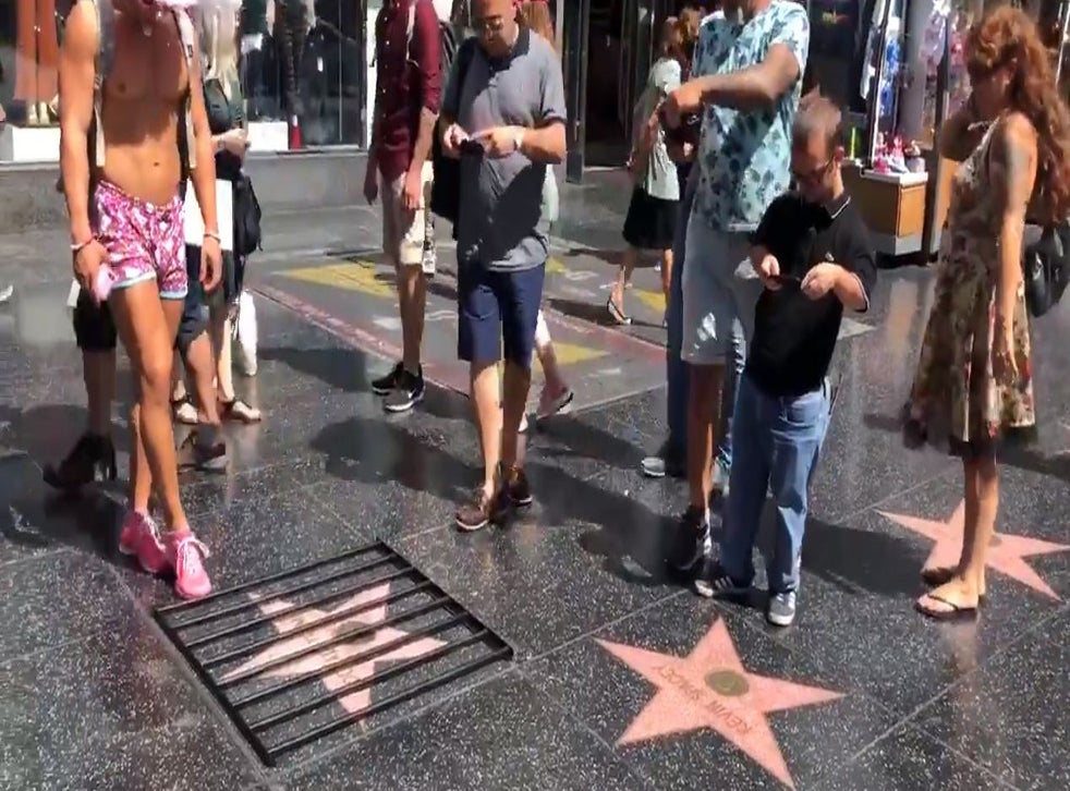 Donald Trump's Hollywood Walk of Fame star has now literally been put