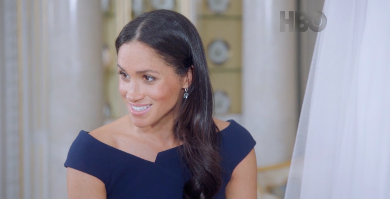 Meghan Markle shares details of her wedding gown (HBO)