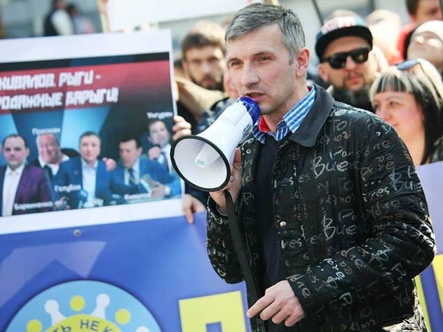 Activist Oleg Mihalik, who was attacked on Saturday and remains in hospital