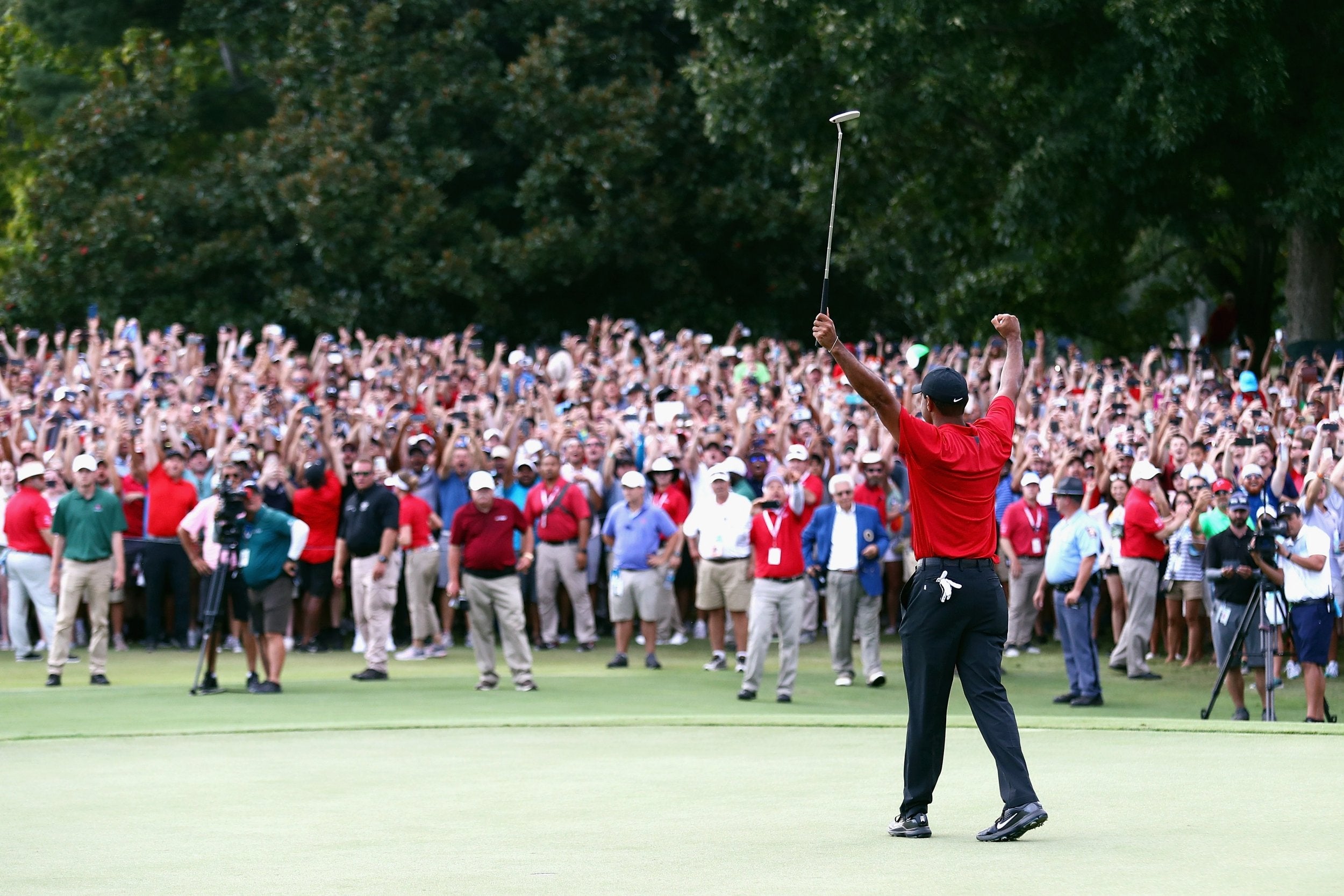 Woods triumphed to win his 80th PGA Tour wins