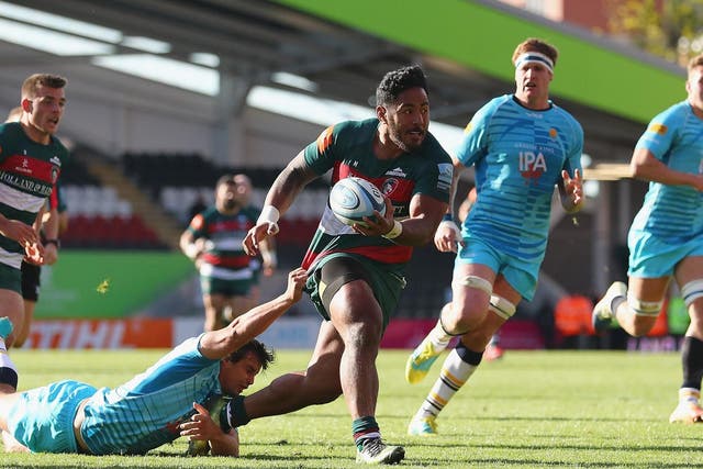 Manu Tuilagi suffered a hamstring injury in Leicester's defeat by Worcester Warriors