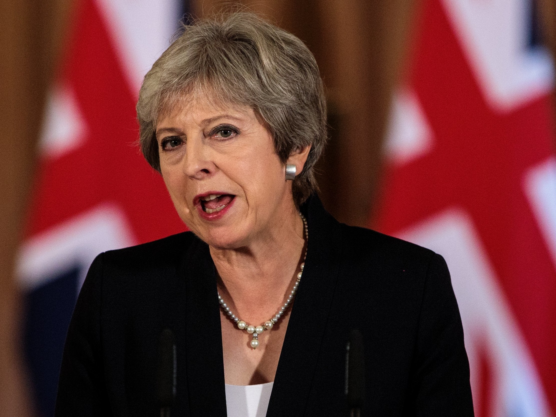 Ms May says 'despicable' attacks in Salisbury and rebel-held areas of Syria are a threat to the international system