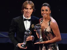 Modric and Marta named players of the year at Best Fifa Awards