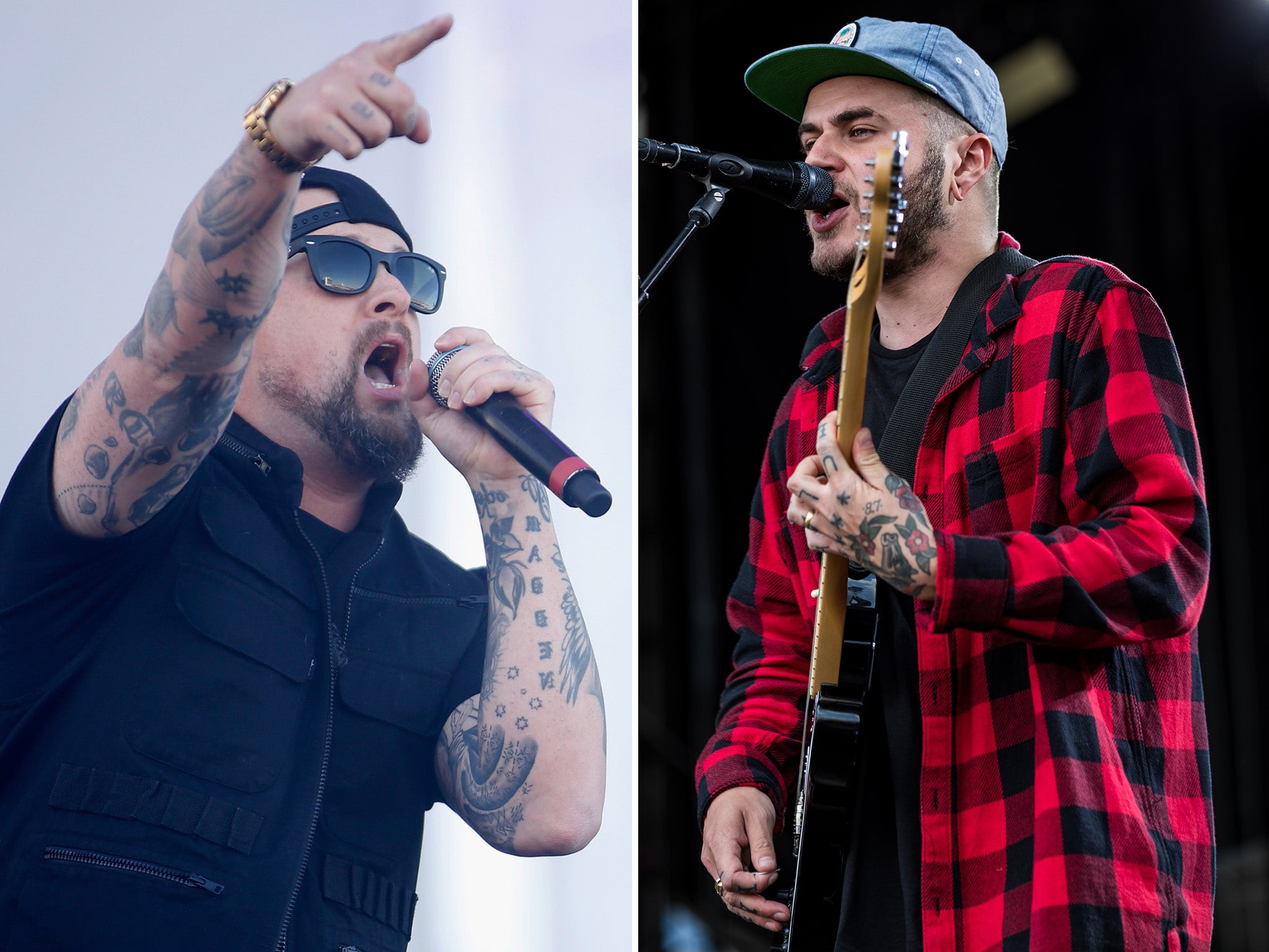 Good Charlotte (left) have removed Moose Blood from their tour over allegations against frontman Eddy Brewerton