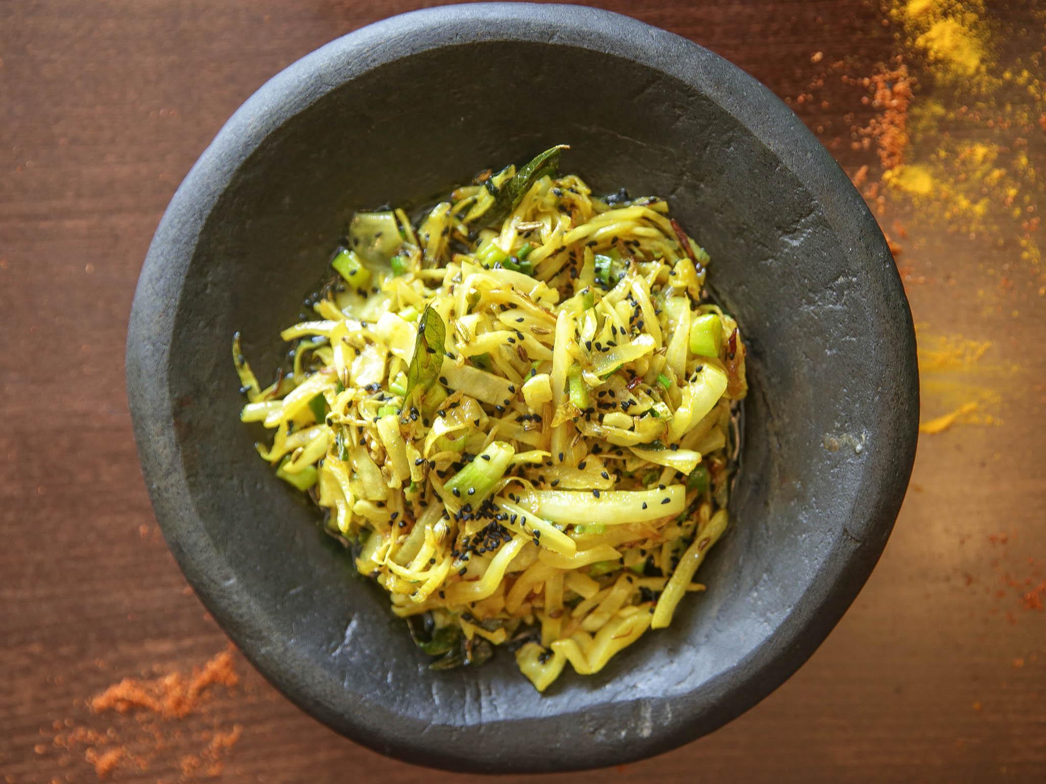 This aromatic side is peppered with bitter, savoury nigella, or black caraway