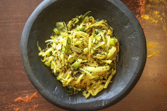 This aromatic side is peppered with bitter, savoury nigella, or black caraway
