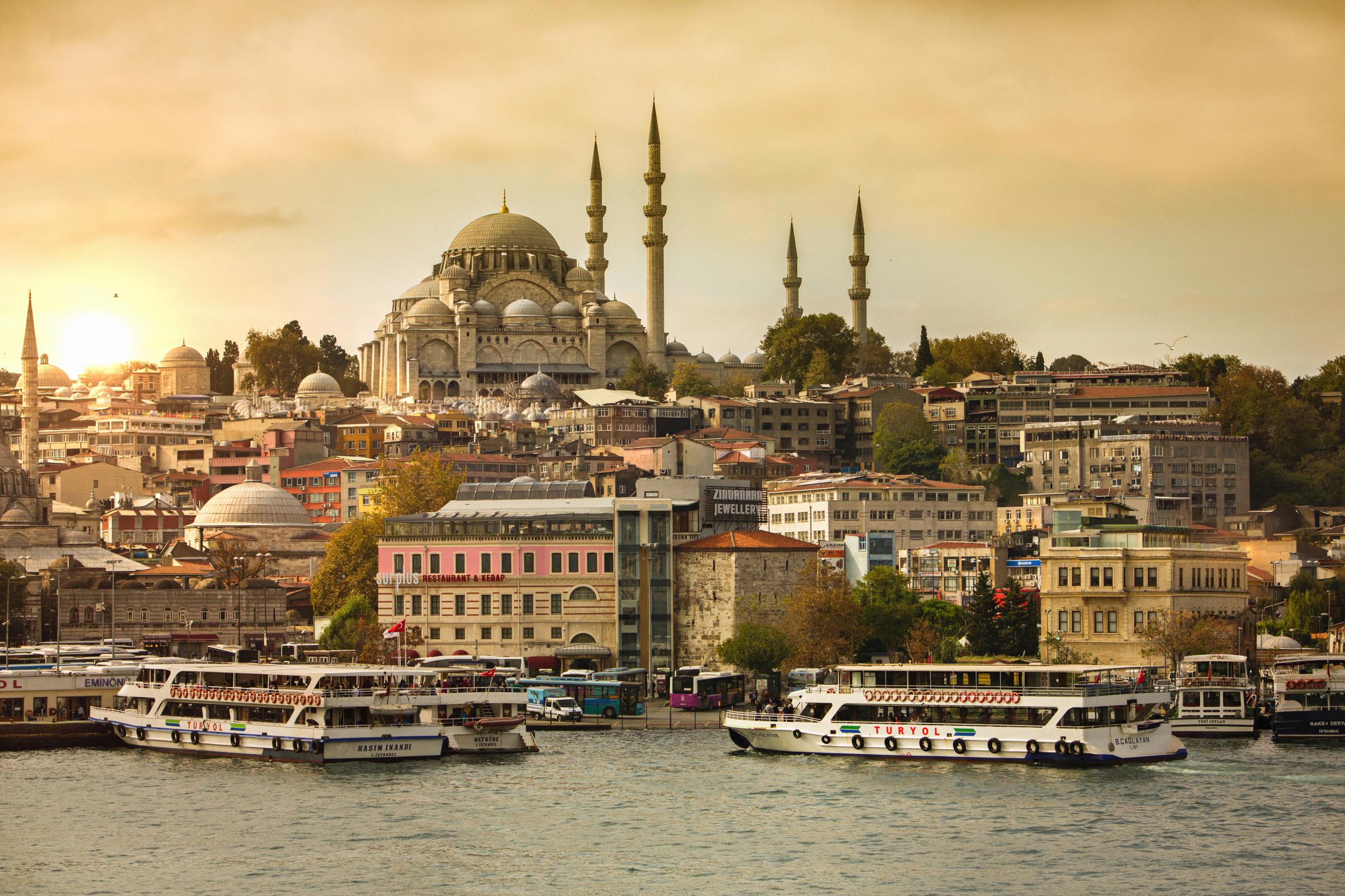 Sunset over Istanbul, the most popular destination for UK travellers this autumn