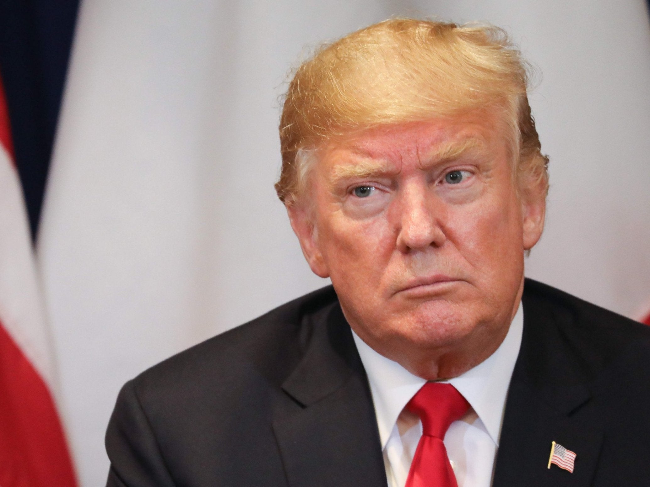 Donald Trump during a bilateral meeting with Emmanuel Macron in New York