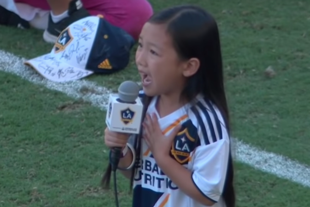 The 7-year-old shocked the stadium, and the video went viral