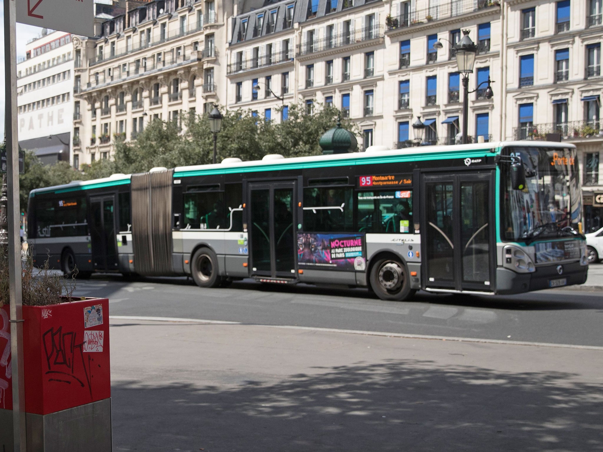 The man was inebriated when he boarded a bus near Paris smacked the 21-year-old on the buttocks and made an insulting comment