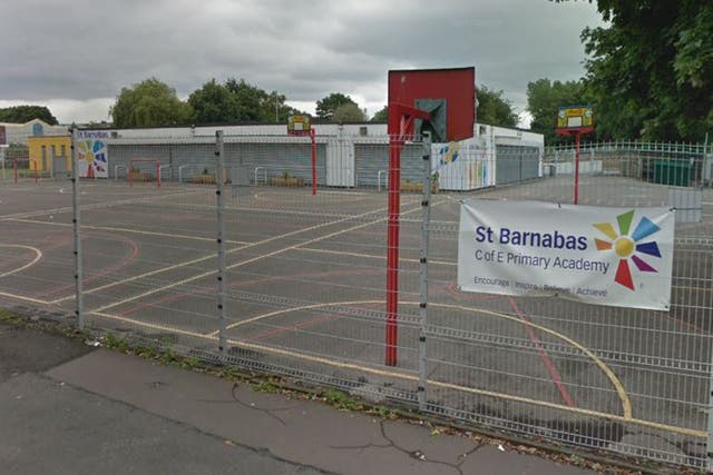 Men attacked car as woman was collecting children from St Barnabas C of E Primary Academy in Openshaw