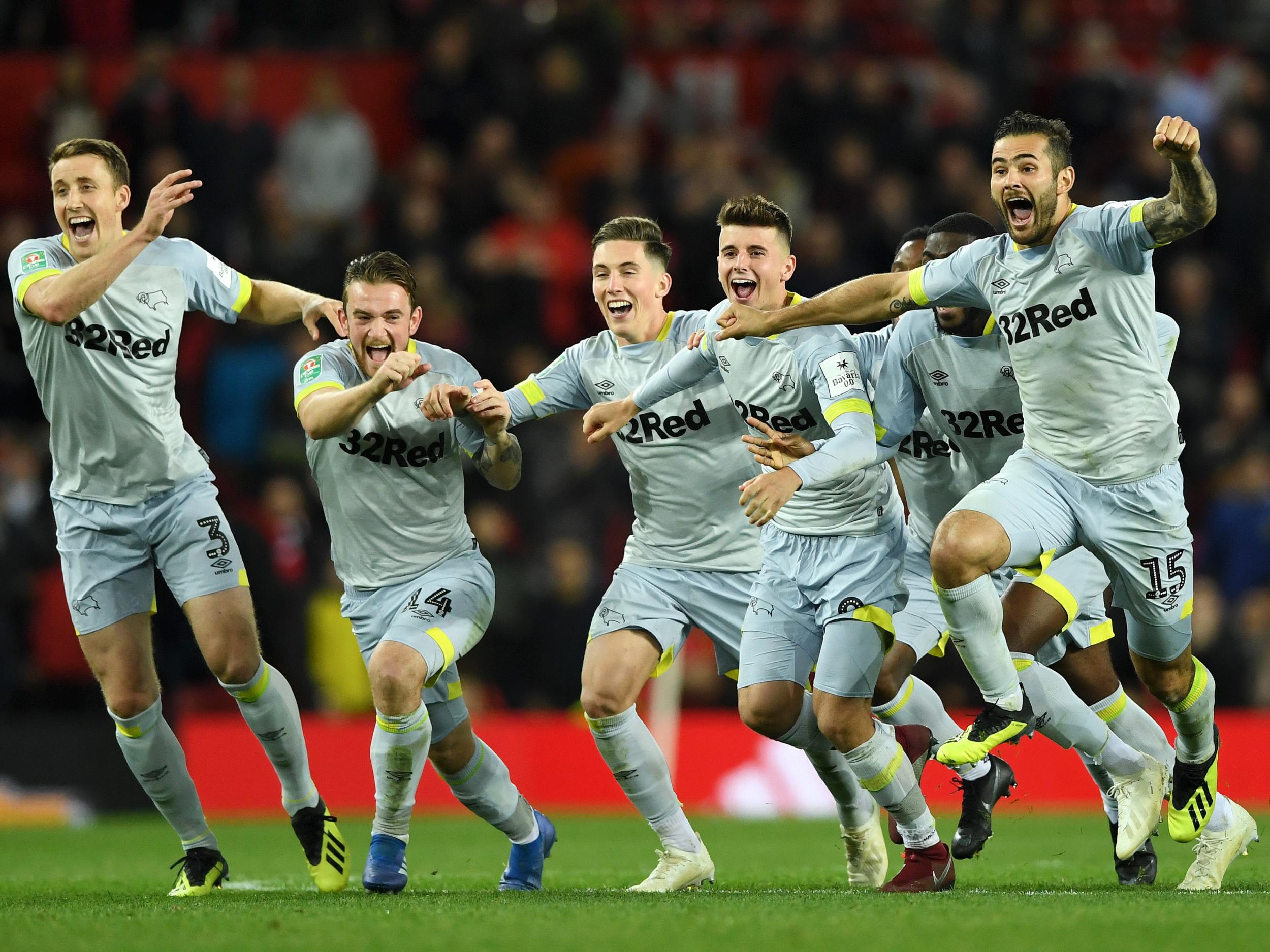 Derby beat Manchester United in a dramatic shootout