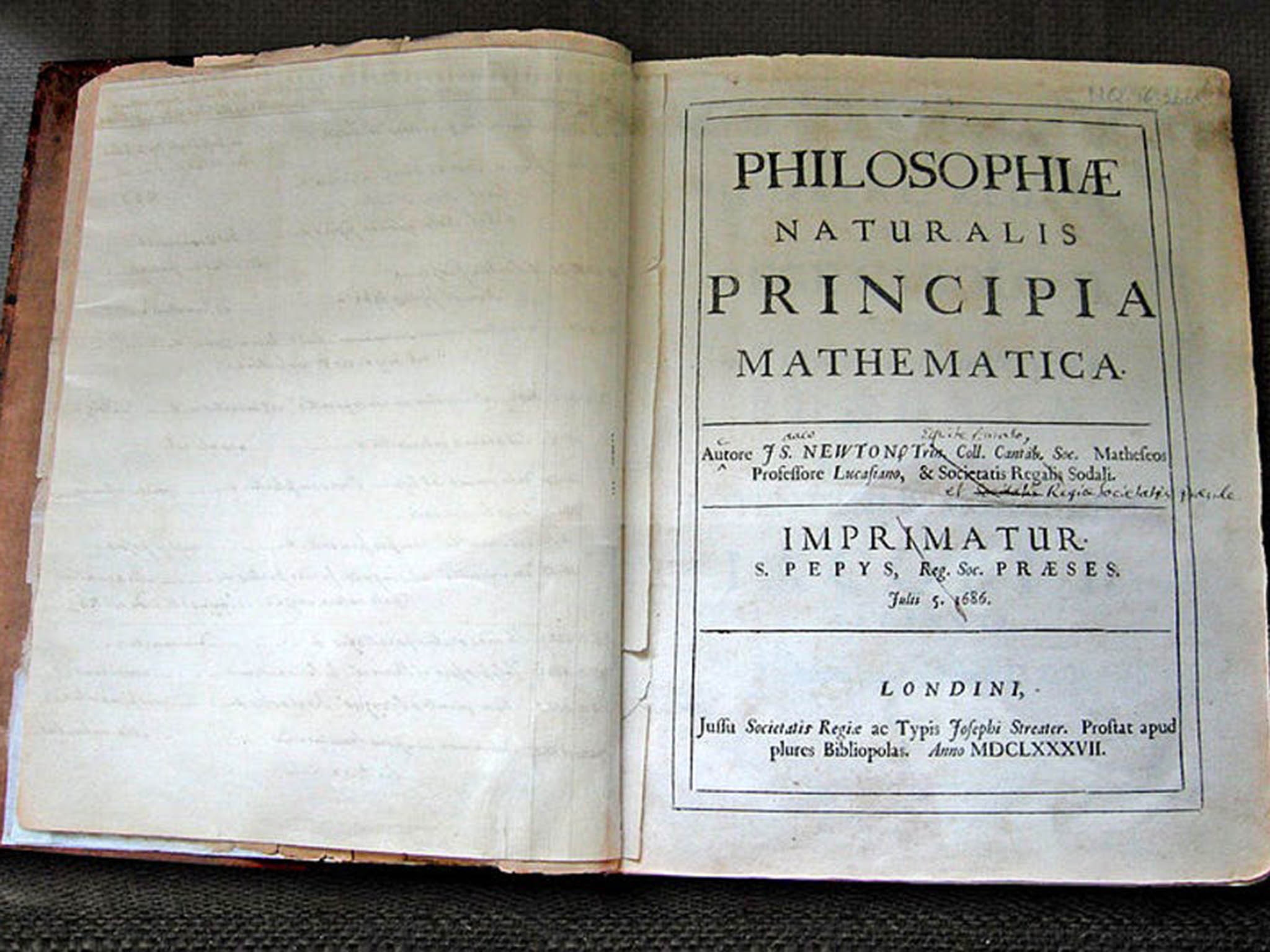 Sir Isaac Newton’s own first edition copy of his 'Philosophiae Naturalis Principia Mathematica' with his handwritten corrections for the 20th edition