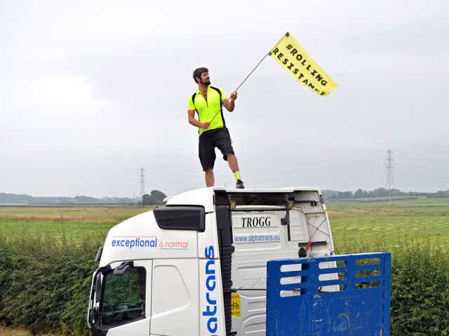 Richard Roberts was jailed for 16 months climbing onto a lorry in protest over fracking