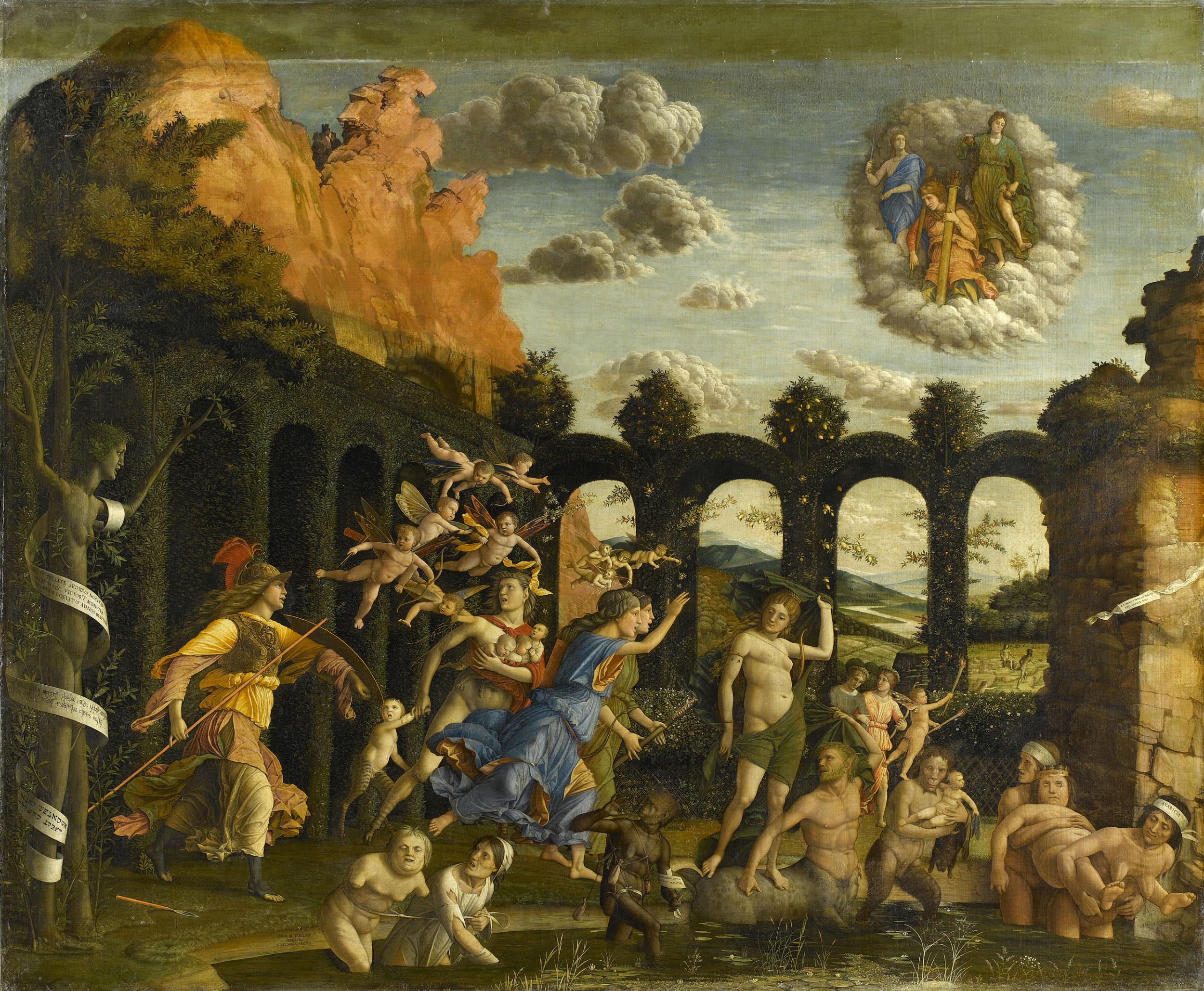 Mantegna’s ‘Minerva expelling the Vices from the Garden of Virtue’, about 1500-1502 (RMN-Grand Palais/Musée du Louvre/Gérard Blot)