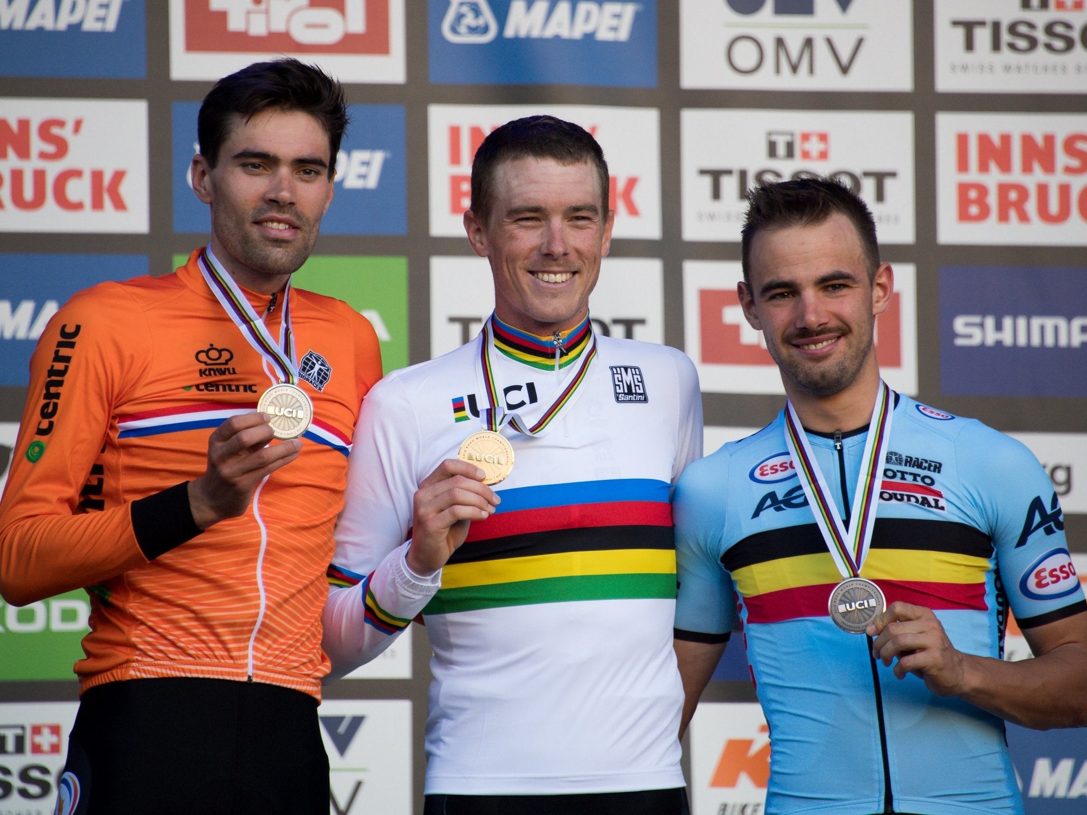 Tom Dumoulin, Rohan Dennis and Victor Campenaerts