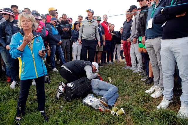 A woman was injured after being hit by Brooks Koepka's ball on the 6th hole