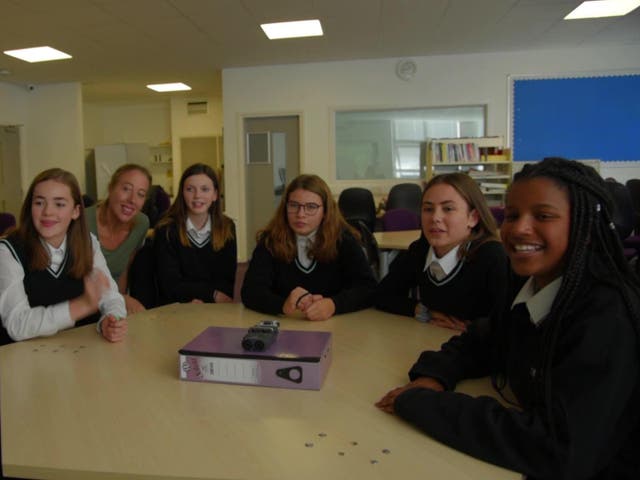 Schools from Hornsey Girls School chat to Haya via Skype