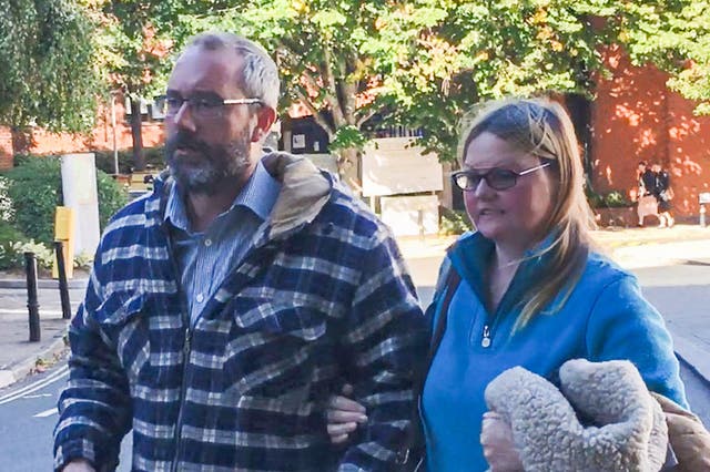 Laine and Stephen Shepherd outside court