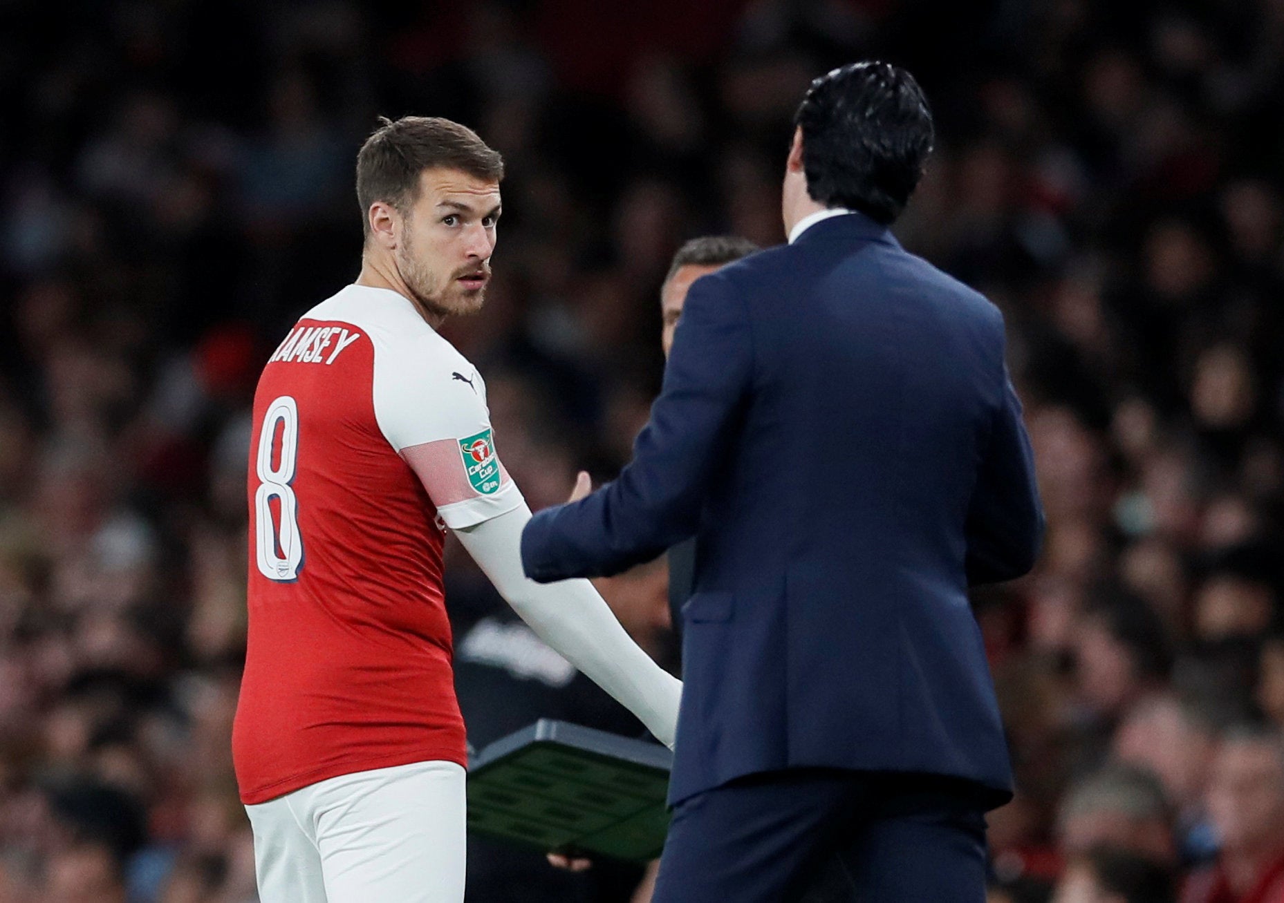 Unai Emery won’t let Aaron Ramsey’s contract situation impact his form (REUTERS/David Klein )