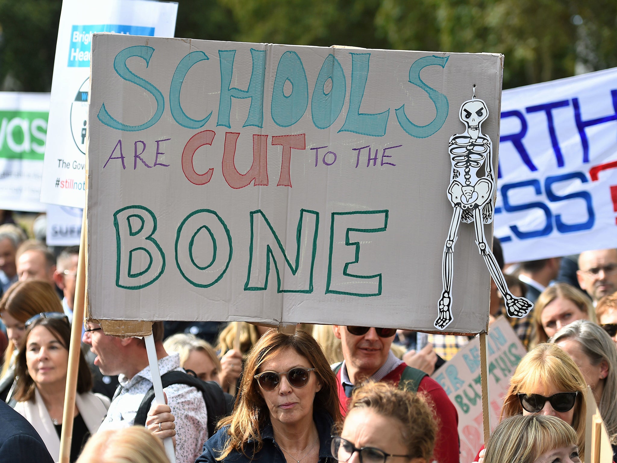 Headteachers march on Downing Street to demand extra cash for schools in September 2019