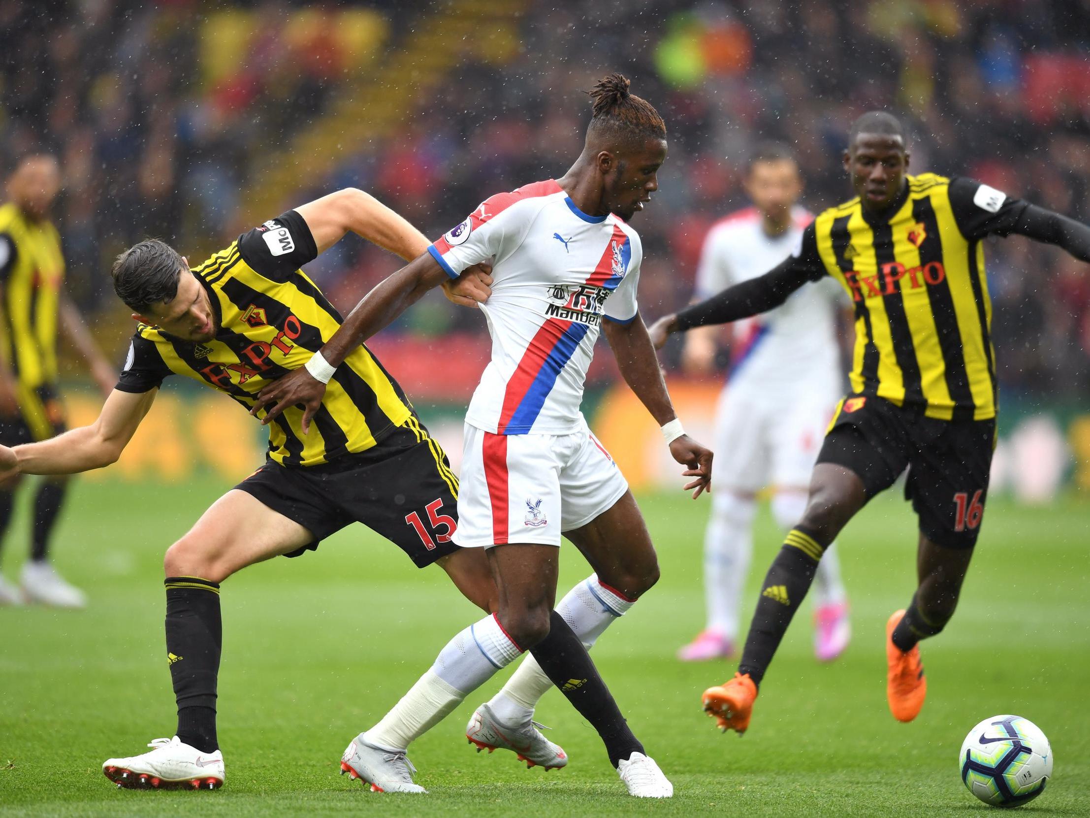 Wilfried Zaha in action against Watford last month