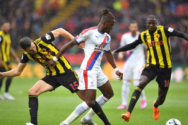 Wilfried Zaha in action against Watford last month