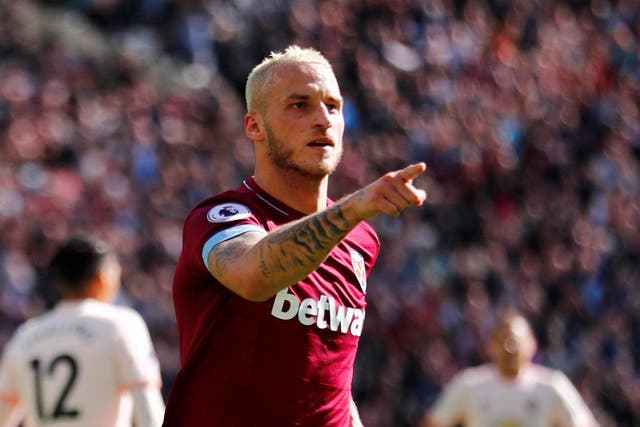 Marko Arnautovic in action for West Ham