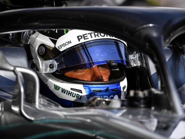 Valtteri Bottas heads into Sunday's race in pole position