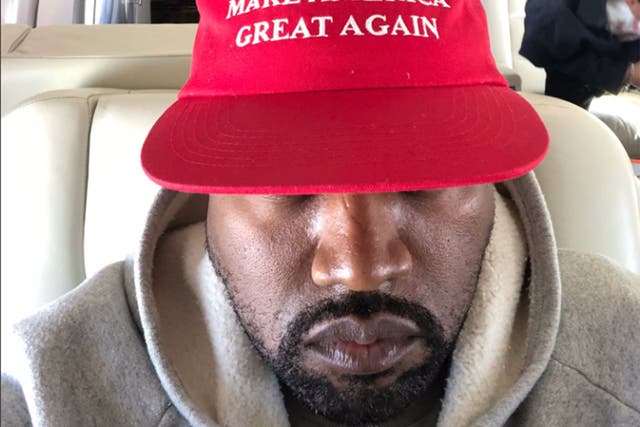 Kanye West posted a selfie that showed him wearing his MAGA hat on Instagram