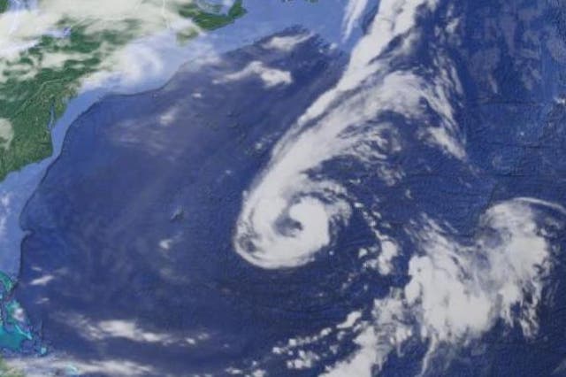 Storm Leslie captured over the central Atlantic
