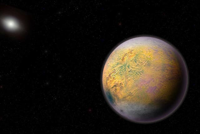 An artist's conception of a distant Solar System Planet X, which could be shaping the orbits of smaller extremely distant outer Solar System objects like 2015 TG387