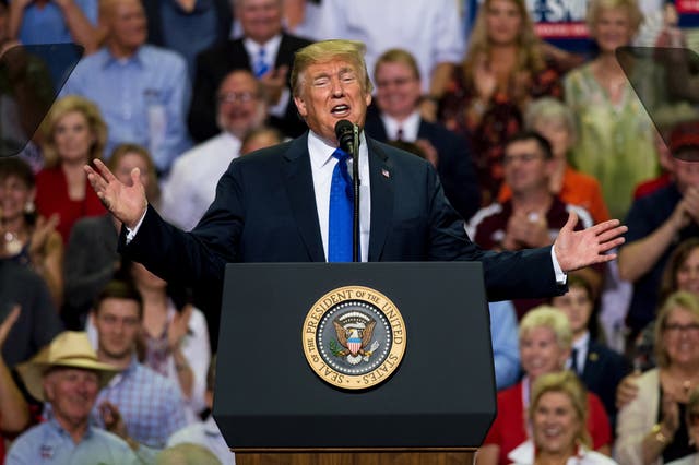 The crowd cheered as Donald Trump mocked Brett Kavanaugh's accuser Dr Christine Blasey Ford.