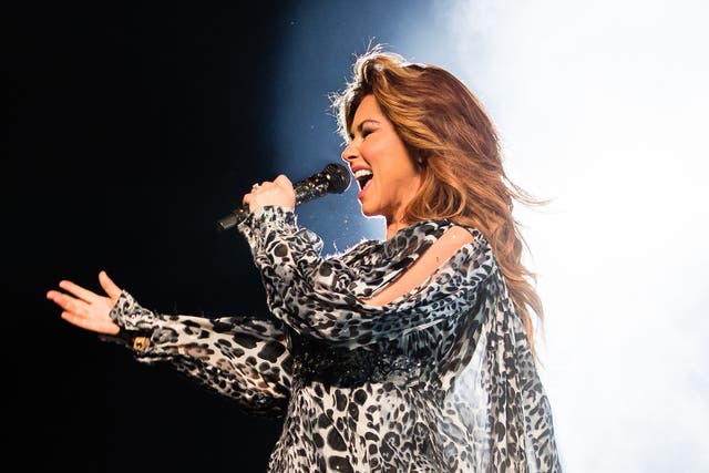 Shania Twain performing live in 2018