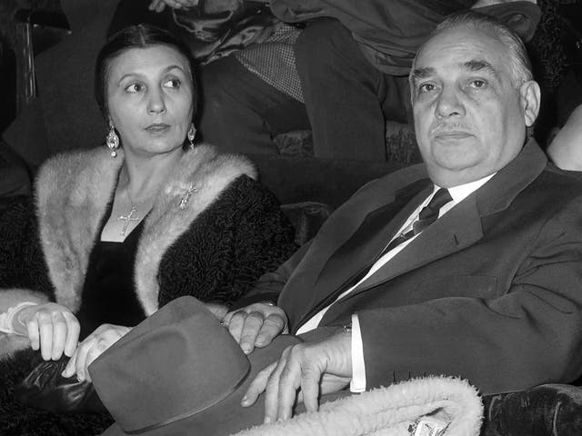 Rosa Bouglione with her husband Joseph watching a circus show in Paris in 1963