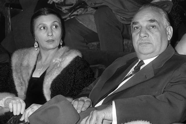 Rosa Bouglione with her husband Joseph watching a circus show in Paris in 1963