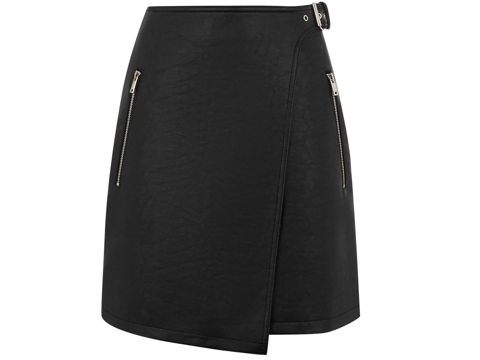 Faux Leather Wrap Skirt, £42, Warehouse