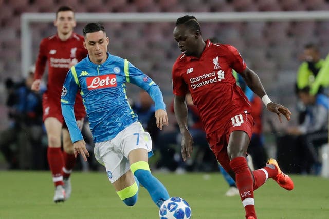 Sadio Mane gets on the ball in the first half