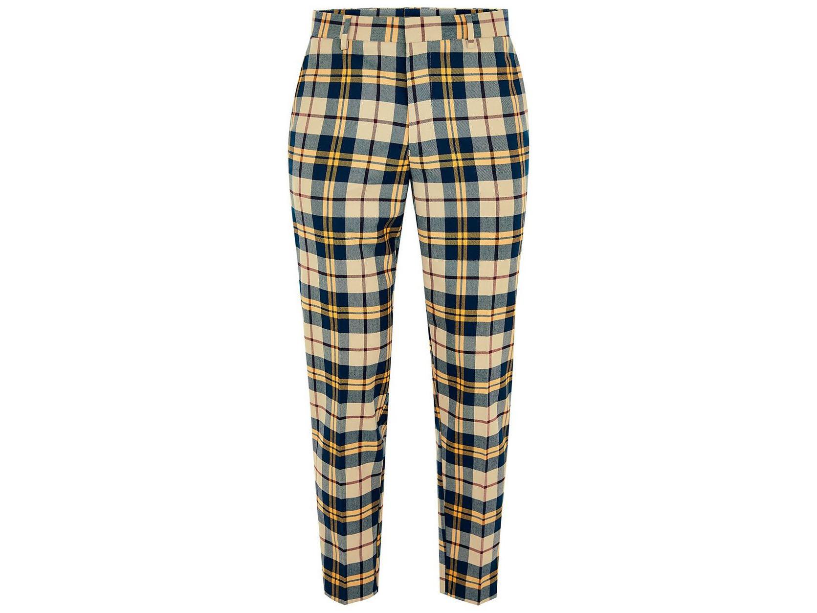 Yellow check relaxed tapered trousers, £40, Topman