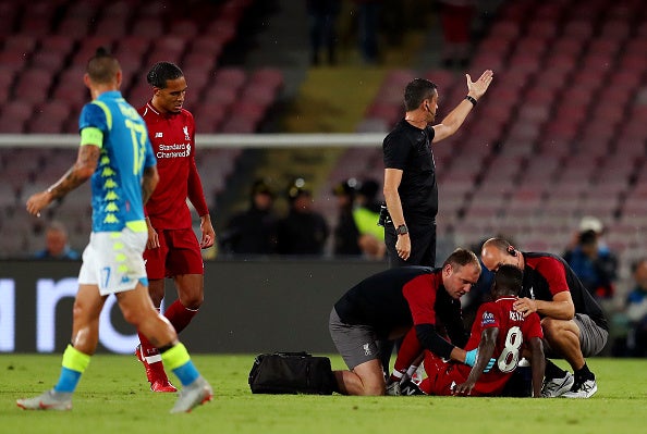 Naby Keita taken to hospital after complaining of back pain during Liverpool&apos;s defeat to Napoli