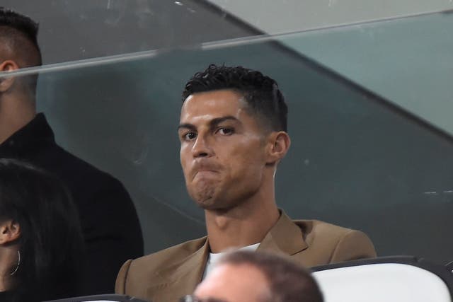 Juventus' Cristiano Ronaldo in the stands