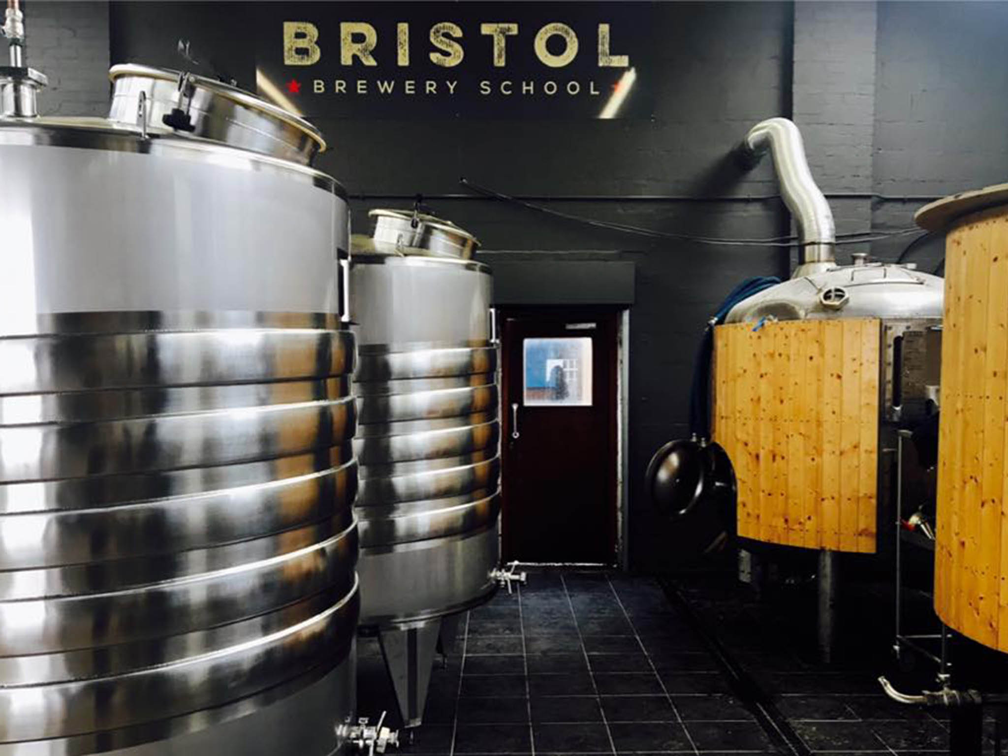 Some of the brewing equipment on site: fermeters (left), mash tun (front right) and brew kettle, where the freshly made ‘wort’ is boiled