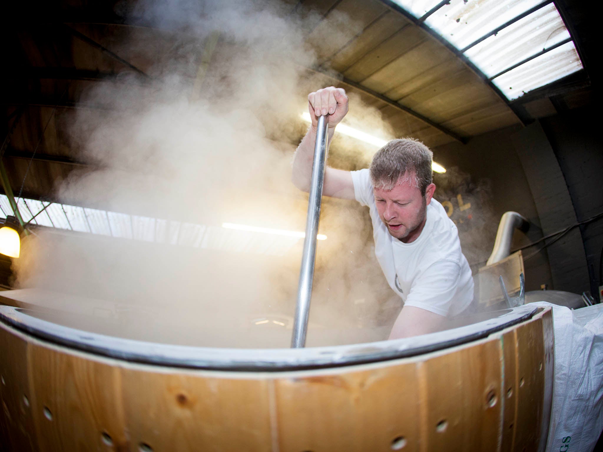 Stir it up: fermenting beer, or possibly the overthrow of capitalism