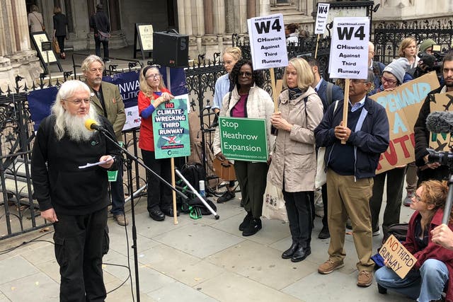 Third way? Protesters against expansion of Heathrow outside the High Court in London