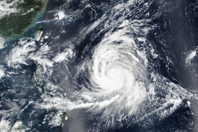 Typoon Kong-rey pictured over the Philippines Sea in a satellite image