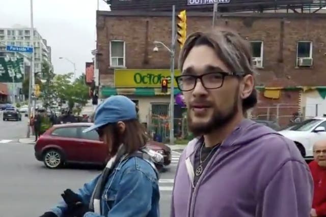 A man identified as Jordan Hunt was filmed kicking a pro-life protester in Toronto, Canada, on 30 September 2018